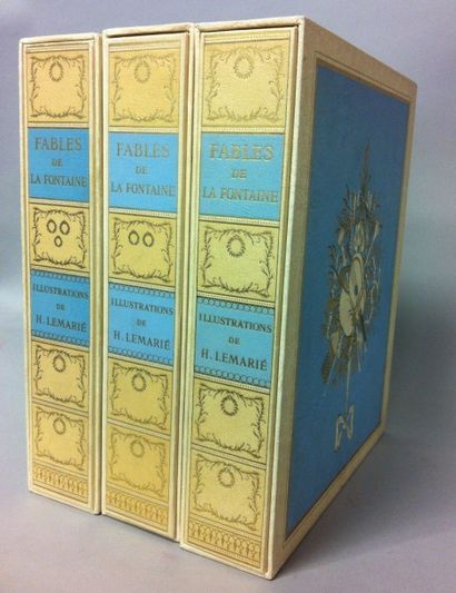 [LEMARIE] LA FONTAINE Jean de Fables. Paris, Les Heures Claires, 1966, 3 volumes...