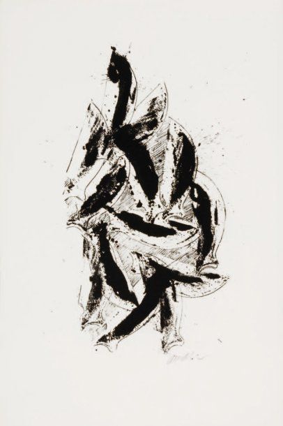 ARMAN (1928-2005) Violon Lithographie signée en bas à droite 57,5 x 38 cm