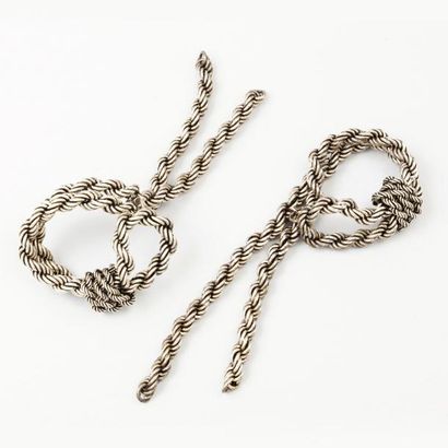 LANVIN haute-couture circa 1990 Ensemble de deux bracelets composé de chaîne torsadé...