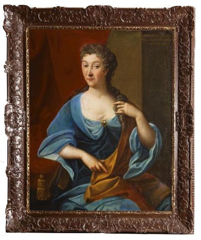 ECOLE FRANCAISE DU XVIIIème siècle Portrait d'Elisabeth Le Coigneux épouse de Louis...