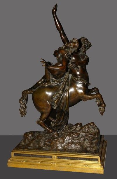 D'après JEAN de BOLOGNE Enlèvement de Déjanire par le centaure Nessus Groupe en bronze...