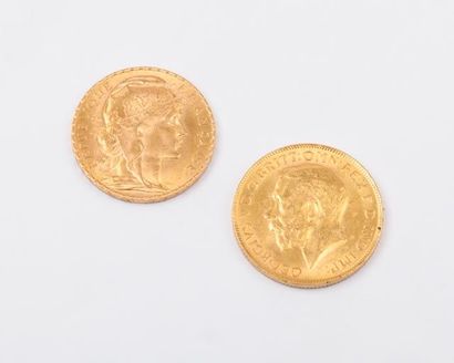 Deux pièces de 20 Francs Français en or