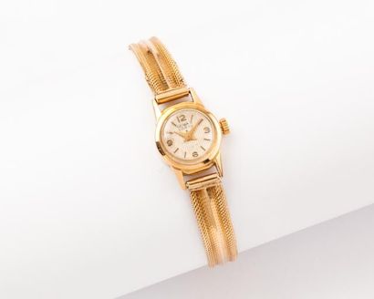 null Bracelet-montre en or jaune, mouvement mécanique, bracelet souple en or jaune....