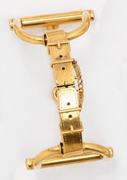 null Bracelet «Mors de cheval» en or jaune articulé. P: 48,6g