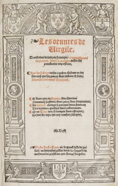 VIRGILE Les Oeuvres de Virgile, translatées de latin en françois et nouvellement...