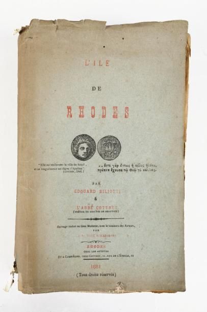 BILIOTTI Edouard et COTTRET Abbé L'Ile de Rhodes. Rhodes et Compiègne, 1881, in-8...