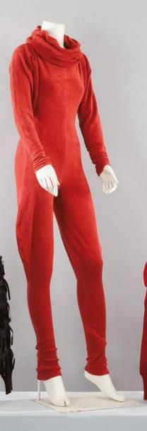 KAMALI New York circa 1980 Combinaison pantalon jodhpurs en jersey de coton mousseux...