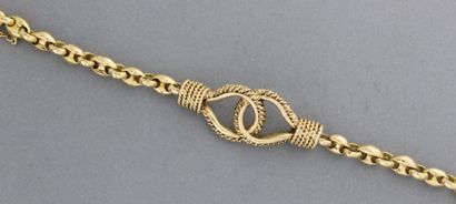 null Bracelet articulé en or jaune à motif de noeuds de cordage et grains de café....