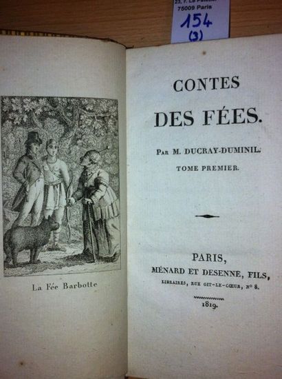 DUCRAY-DUMINIL Contes des Fées. Paris, Ménard et Desenne, 1819, 3 volumes in-12 reliés...