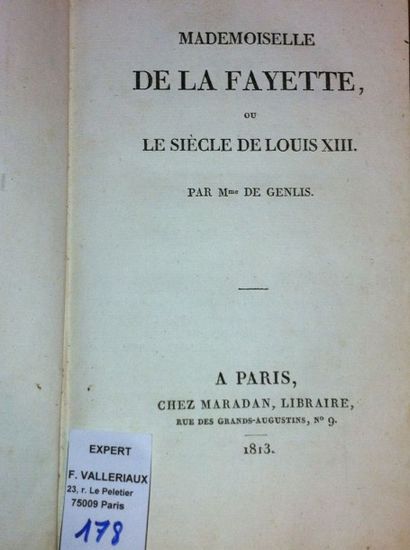 GENLIS Stéphanie-Félicité Du Crest, Comtesse de Mademoiselle de La Fayette, ou Le...