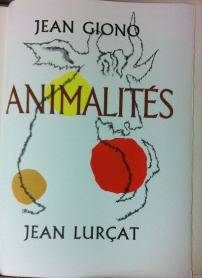 [LURCAT] GIONO Jean Animalités. Paris, Klein, 1965, in-4 en feuilles sous emboitage...