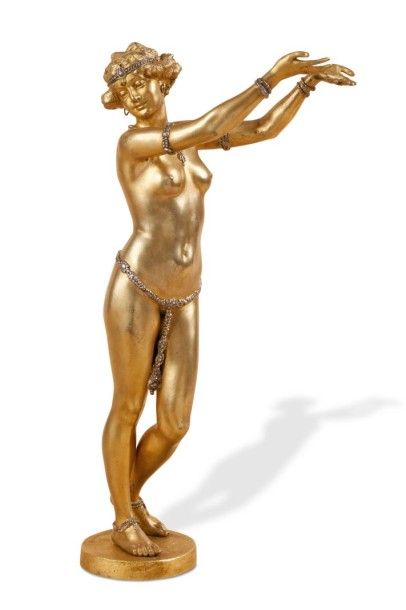 Atelier Franz Xaver BERGMANN (1861-1936) Bronze de Vienne, debut XXe siecle La danseuse...