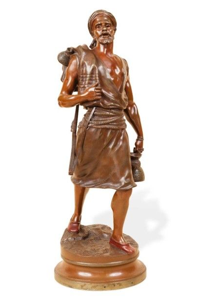 D'après Didier DEBUT (1824-1893) Le guerrier d'Afrique du Nord Epreuve en bronze...