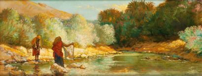 Louis GRANATA (1901-1964) Bord de l'Oued Huile sur toile, signée en bas à droite....