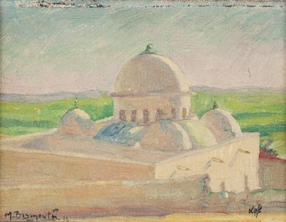 Maurice BISMOUTH (1891-1965) Mosquée Sidi el Mizouni, Le Kef, Tunisie Huile sur toile,...