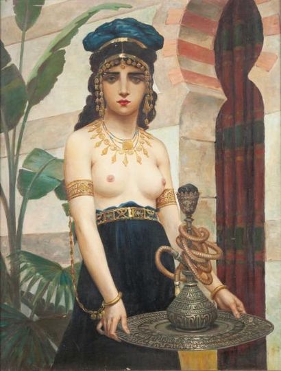 Paul Désiré TROUILLEBERT (1829-1900) (Suiveur de) La servante du harem Huile sur...