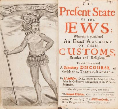 ADDISON Lancelot The Present state of the Jews. Londres, W. Crooke 1676; in-12 demi-basane...
