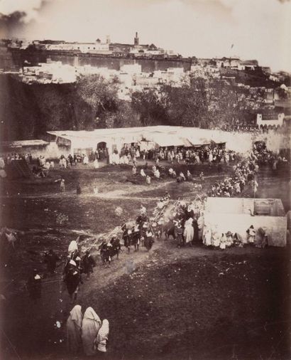 Victor Hell Maroc, c. 1880. Tanger. Panoramas. Souks. Remparts. Fontaine. Porteur...