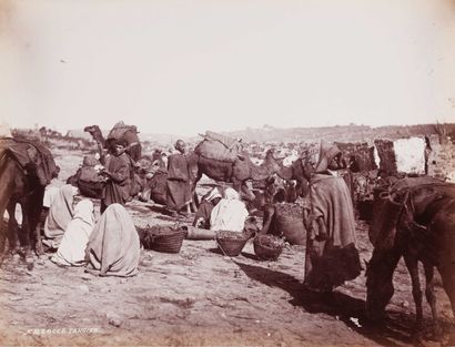 J P. Maroc, C. 1880. Tanger. Mosquées. Souks. Remparts. Kasbah. 15 épreuves sur papier...