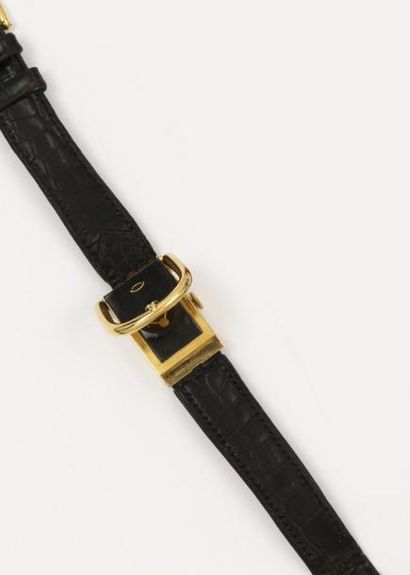 HERMES Montre de poignet «Boucle de ceinture» en or jaune. Mouvement à quartz. Bracelet...
