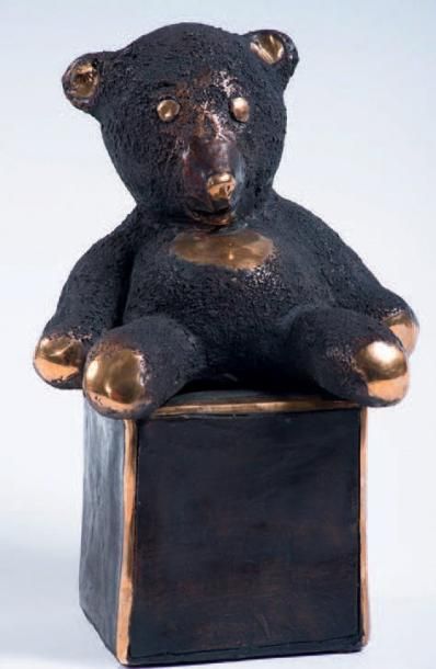 Philippe BERRY (Né en 1956) Nounours qui a Perdu son Violon Sculpture en bronze 5/8....