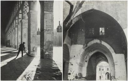 Jean SALZE Photographies. Deux tirages argentiques montrant la Grande Mosquée et...