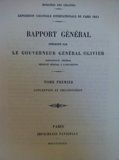 null Exposition Coloniale Internationale de Paris, 1931. Rapport Général présenté...