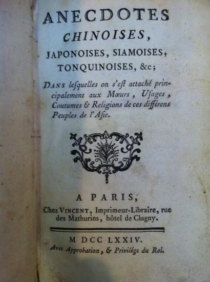 [CASTILLON Jean] Anecdotes chinoises, japonoises, siamoises, tonquinoises, etc; dans...