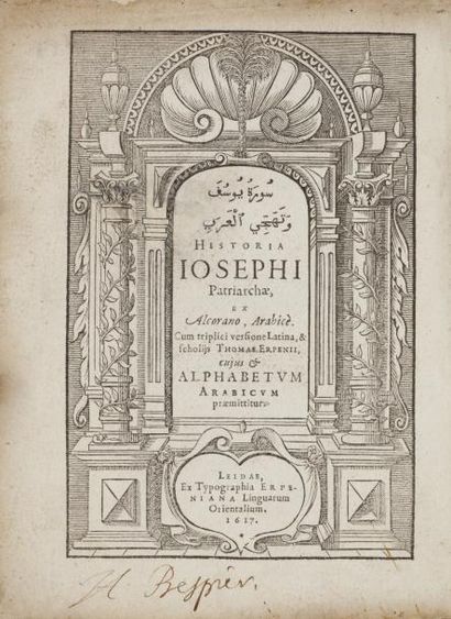 null [CORAN]. Historia Josephi patriarchae, ex Alcorano, arabice. Cum triplici versione...