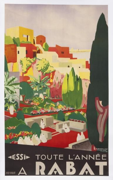 BAUDRILLART (E.) Toute l'Année à Rabat. Epinay, Fabre. 1950. Dim. 61x100 cm. Ent...