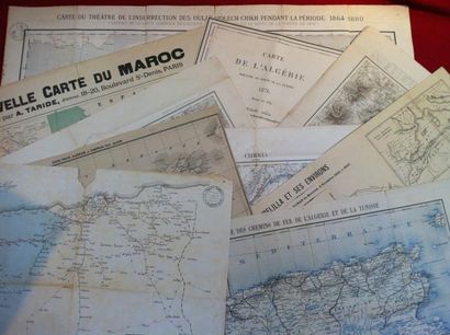 null [ALGERIE] Ensemble de cartes: - CHAPPUIS L. Carte des chemins de fers de l'Algérie...