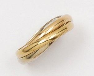 CARTIER TRINITY Bague trois anneaux en or de trois couleurs. Signée Cartier - Paris....