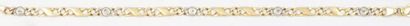null Bracelet articulé en or jaune et or gris orné de cinq diamants taillés en brillant....