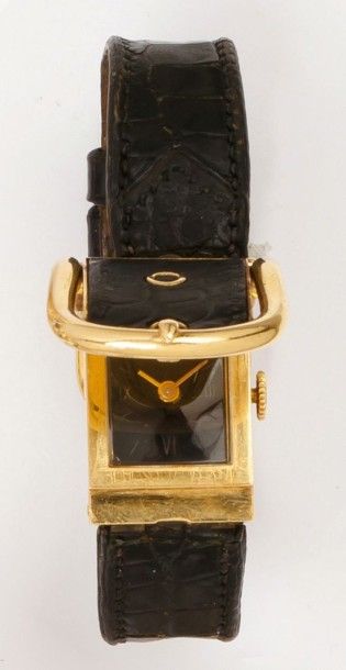 HERMES Montre de poignet «Boucle en ceinture» en or jaune. Mouvement à quartz. Bracelet...