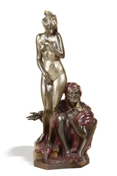 Bruno ZACH (1891-1935) (d'Après) Présentation de l'esclave nue Epreuve en bronze...