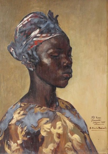 Paul Emile BECAT (1885-1960) «Mademoiselle Kani» Gouache, signée en bas à droite....