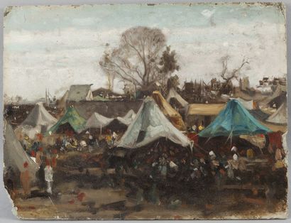 Fabius BREST (1823-1900) Fête de Pâques Arménienne, Constantinople Huile sur carton,...