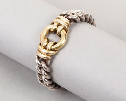 HERMES Paris Magnifique bracelet en argent 925 millièmes retenant un motif circulaire...