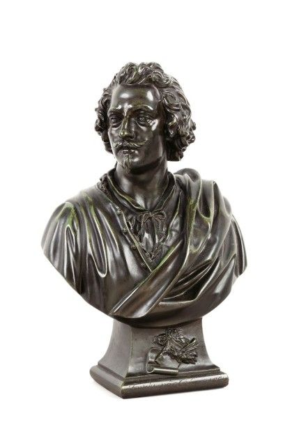 Joseph Michel Ange POLLET (1814-1870), d'après Buste du Peintre Anton Van Dyck Epreuve...