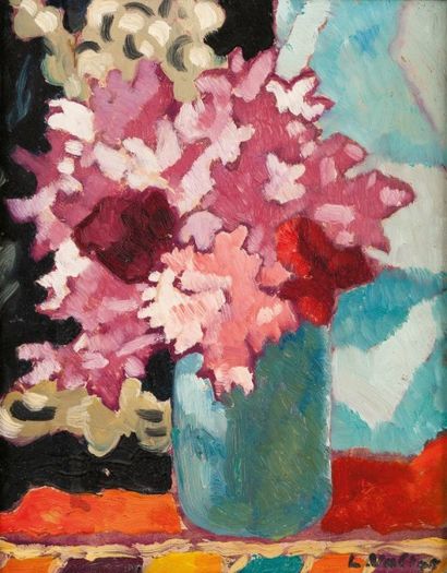 Louis VALTAT (1869-1952) « Bouquet de fleurs » Huile sur panneau, signée en bas à...