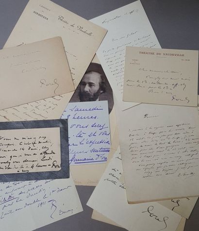 null [MANCHE]. - Octave FEUILLET (Saint-Lo 1821-1890) Ecrivain. Deux lettres autographes...