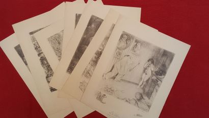 Adolphe WILLETTE (1857-1926) Les 7 Péchés Capitaux. Ensemble des sept lithographies...