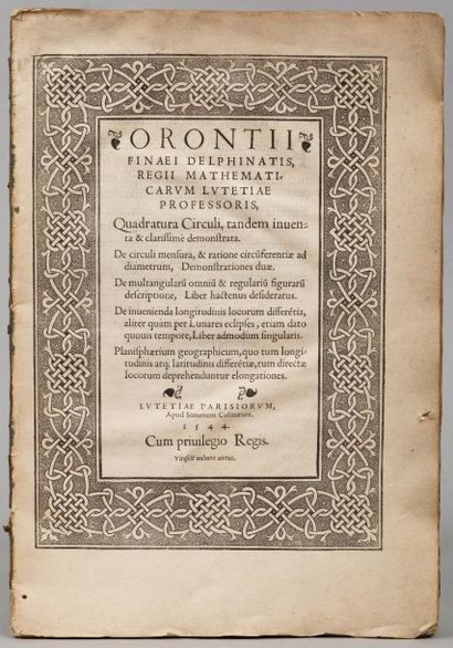 ORONCE FINE (1494-1555) Orontii Finaei delphinatis regii mathematicarum lutetiae...