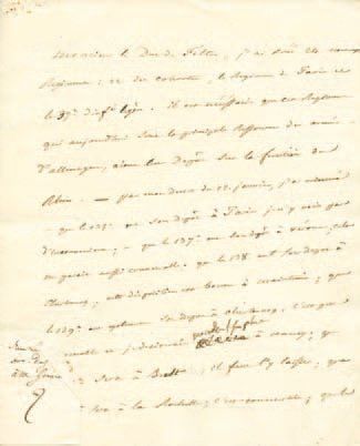 null Répartition des dépôts. Lettre signée Np., adressée au Duc de Feltre. 2 pp....