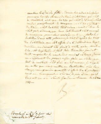 null Organisation de l'armée. Lettre signée Np., adressée au Duc de Feltre. 3/4 p....