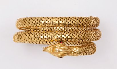 Bracelet «Serpent» en or jaune. P. 78g.