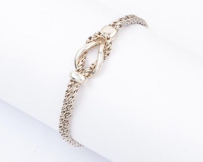 TIFFANY & CO Bracelet souple en argent à décor d'un noeud marin. Signé Tiffany &...