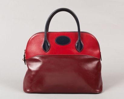 HERMES Paris made in France année 1983 Sac "Bolide" 36cm en cuir tricolore rouge...