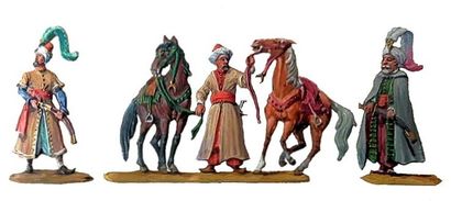Janissaires turcs: 13 cav. & 16 fantassins,...