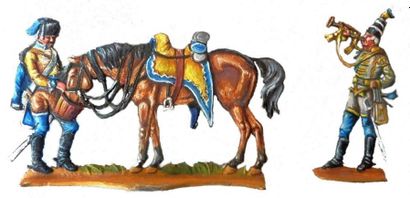 null Camp de hussards prussiens (1756-1763) fig Scholtz, 28 pieces peinture Christian...